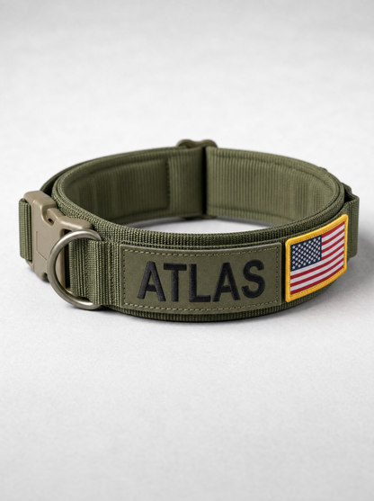 Personalized 1.5" Tactical Dog Collar with Handle