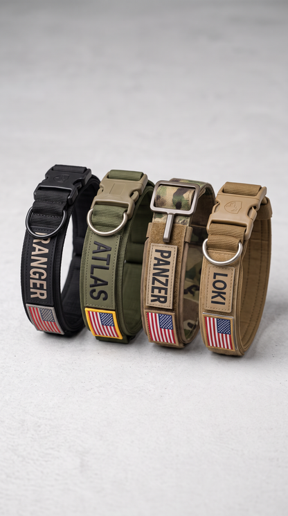 Personalized 1.5" Tactical Dog Collar with Handle